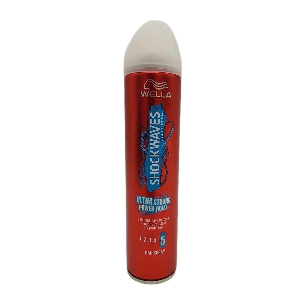 New Wella Shockwaves Ultra Strong Power Hold Hairspray 250ml